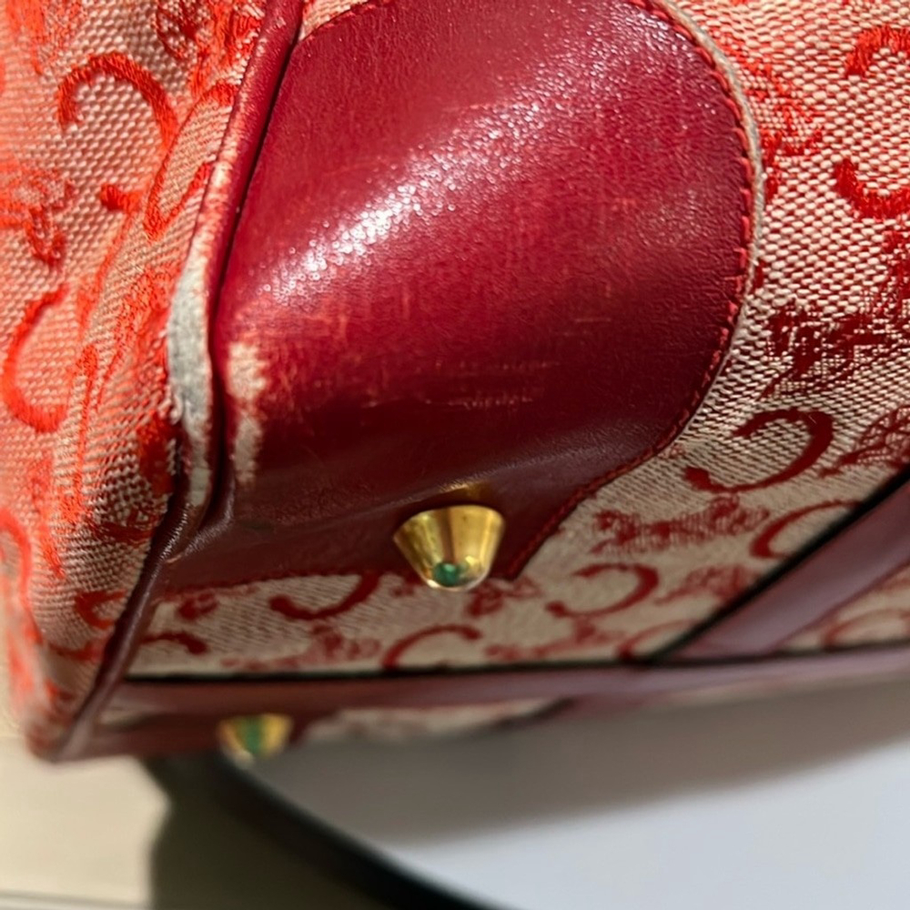 Celine Red Canvas Boston Bag - Rehab Corner Wear - Picture 6 of 16